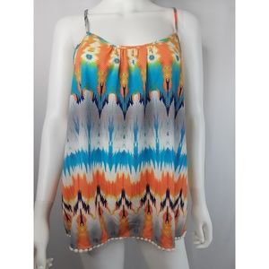 LadiesAztec Print Multi-Color Razor Back Tank